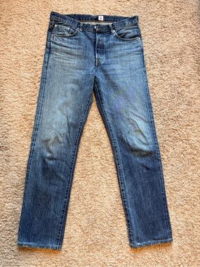 Edwin Straight Leg Jeans in Medium Blue Wash